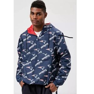NFL New England Patriots Pullover 1/4 Zip Windbreaker Anorak Jacket Men’s XL Hoo